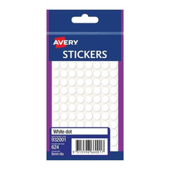 AV White Dot Sticker 8mm Bx10