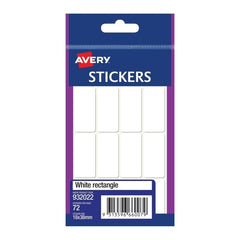 AV Wht Rect Sticker 18x38 Bx10